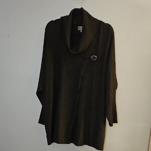 JM Collection Brown Cowl Neck Sweater Turtleneck